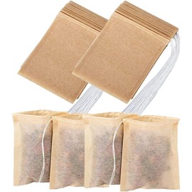 100 PcsTea Filter Bags, Tea Bags for Loose Leaf Tea Safe & Natural Material, Disposable Tea Infuser for Loose Leaf Tea, Coffee, Spice, Herbs (3.2 x 4.0 inch)