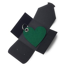 Felt Key Fob Heart/Love Large Dark Green Special Gift