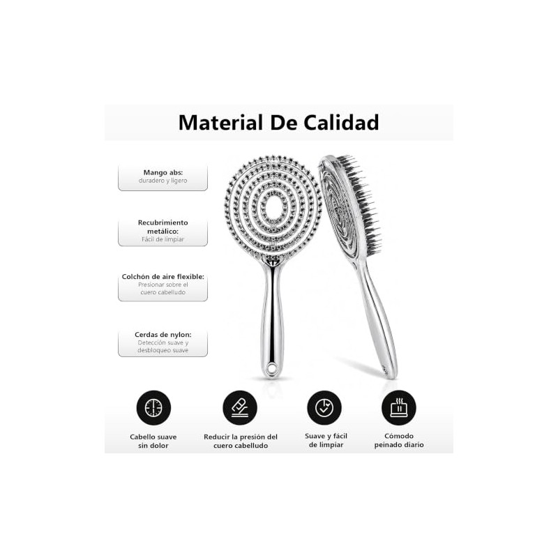 Cepillo para Cabello de Jabalí y Nylon, Cepillo para Cabello