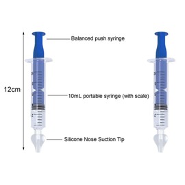 Nasal Rinse (Pack of 2), Baby Nasal Aspirator, Nasal Suction Tip, Nasal Irrigator, Syringe Nose Rinse for Newborns, Reusable, Blue