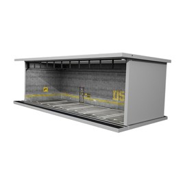 Fonowx 1:64 Scale Car Parking Lot Model Car with Light Die-Cast Car Garage Display Case Garage Display Case Grey