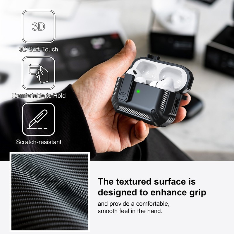 RFUNGUANGO for AirPods Pro 2nd Gen Protective Case with Cleaning