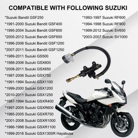 Vanlison Rear Brake Master Cylinder Compatible with Suzuki GSXR 600 750 1000 1100 GSX1300R Hayabusa RF600 RF900 SV650 SV1000 Bandit GSF 250 400 600 650
