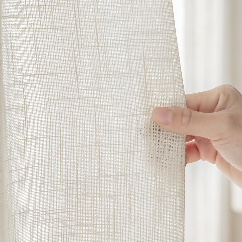 Fmfunctex - Cortina de puerta con textura de lino francés,