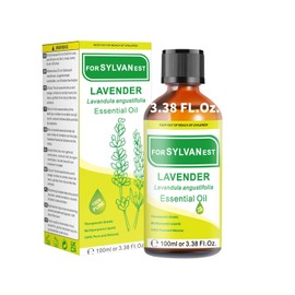 FORSYLVANEST Lavender Essential Oil 3.38FL OZ/100ml, 100% Pure and Natural Lavender Oil for Skin, Hair, Massage, Aromatherapy & Candle Making Scent