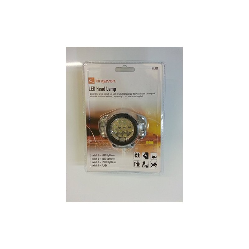 LED Head Torch adjustable head strap with padded front section