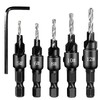 Countersink Drill Bit Set 5pcs, HSS Wood Drill Bits with