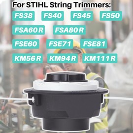 Autocut C6-2 Mower Head for Stihl Brush Cutter, JRISBO Line Head Replacement Part Compatible with STIHL FS38 FS40 FS45 FS50 FSE60 FSE71 FSE81 FSA60R FSA86R KM56 KM94 KM111 Brush Cutter