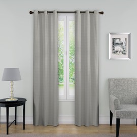ECLIPSE Blackout Curtains for Bedroom - Nikki 40" x 95" Insulated Darkening Single Panel Grommet Top Window Treatment Living Room, Grey