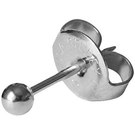 STUDEX Surgical Steel Sterile Ball Stud Earrings 3-4 mm - 4 mm, Stainless Steel, No Gemstone