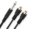 PNGKNYOCN 6.35mm to 2 RCA Cable 1/4 inch TS Male