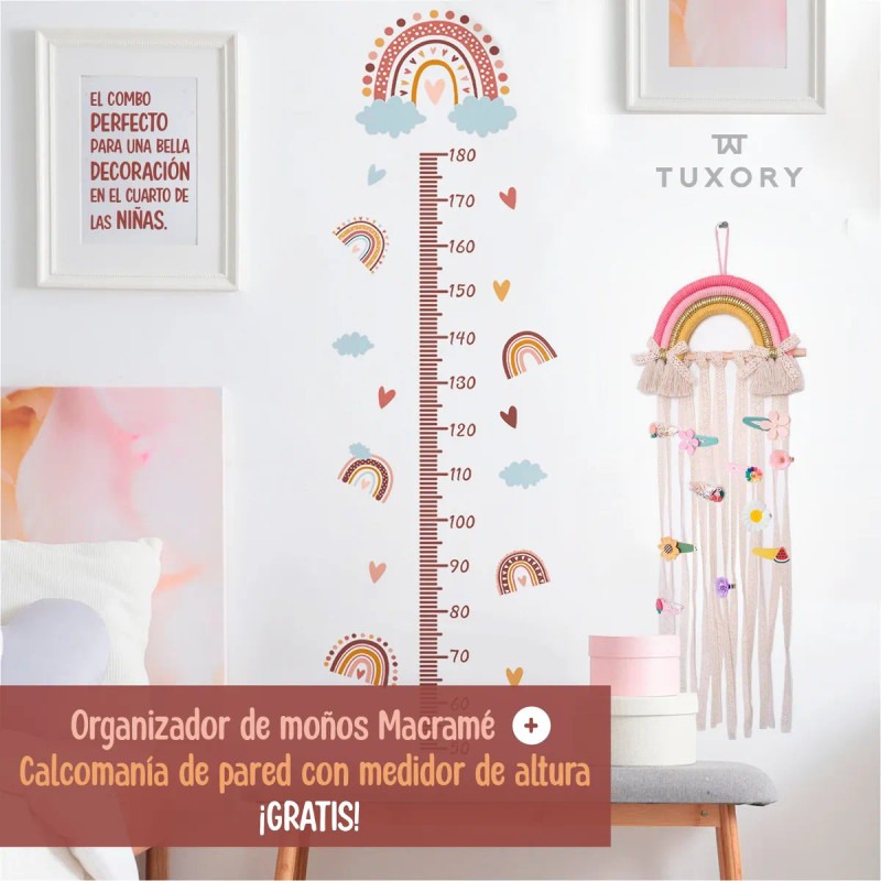 Organizador Macramé Arcoíris Para Moños Decoración Niña
