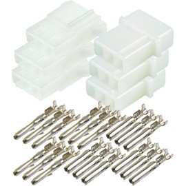 3-Pack (3-PIN) 18-24 AWG Strobe Connector AMP Power Supply Bulb Female Male Sockets Pin for Whelen