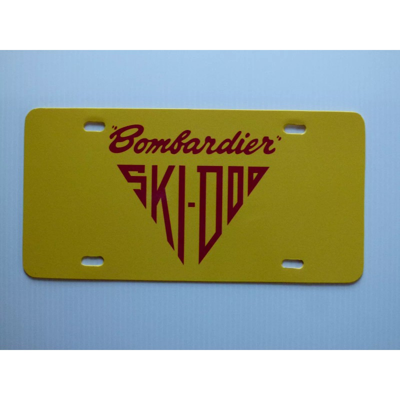 Vintage 60's Ski Doo Bombardier Snowmobile Logo Novelty License Plate