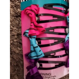 Fierce And Fabulous Hair Bows For Girls Neon Pink Blue Purple Fierce And Fabulous 3 Pair Pop Clips