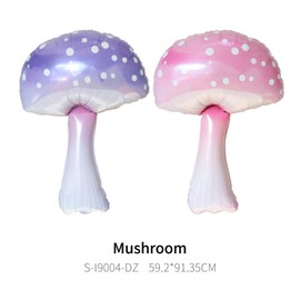23 * 35inch Pink Mushroom Balloons Purple Mushroom Balloons Iridescent Magic Mushroom Balloons for Birthday Party Decoration Ideal for Birthday/Carnival/Special Events 4pcs