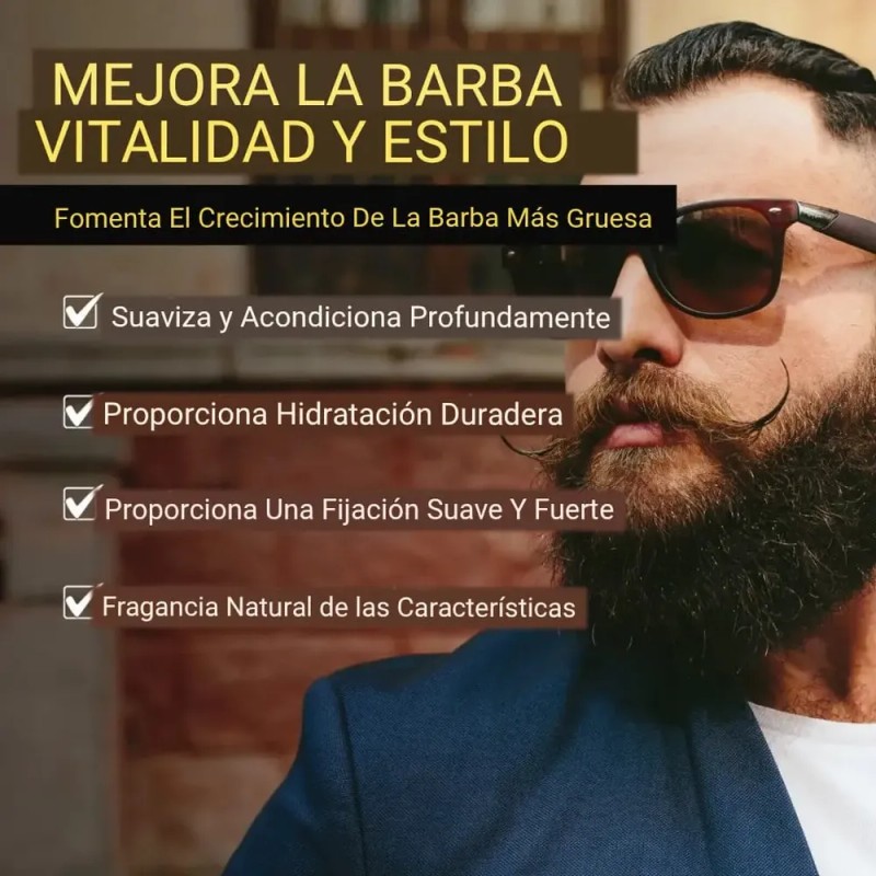 Suero Para Barba Hidratación, Cuidado Vello Facial + Rodillo