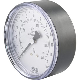 Fittingteile - Manometer für Reifenfüller 0 bis 12 bar (R 1/4") 80 mm Waagerecht Druckluft WIKA (Gewindegröße: R 1/4")