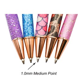 Lopenle 24PCS Fancy pens For Women Sparkly Glitter Weeding Pen Metal Retractable Ballpoint Pens Leopard Pen Wedding Pens For Christmas Party School Office Stationery