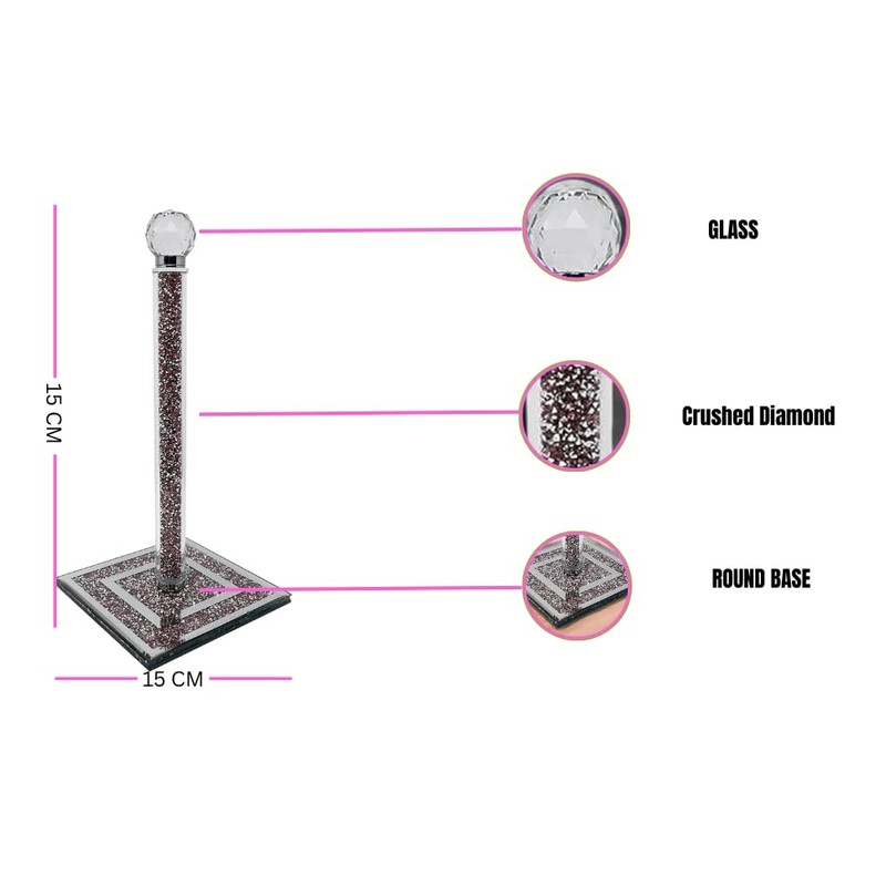 Crushed Diamond Paper Towel Holder Stand Crystal Paper Towel Holder
