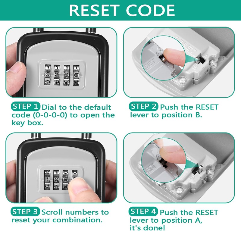 ORIA Key Lock Box, 4 Digit Combination Key Storage Boxes,