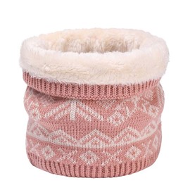 Tgirls Winter Neck Warmer for Women Neck Gaiter Snowflake Thick Windproof Scarf Ski Face Mask Cover Tube Circle Scarves for Men (Pink)