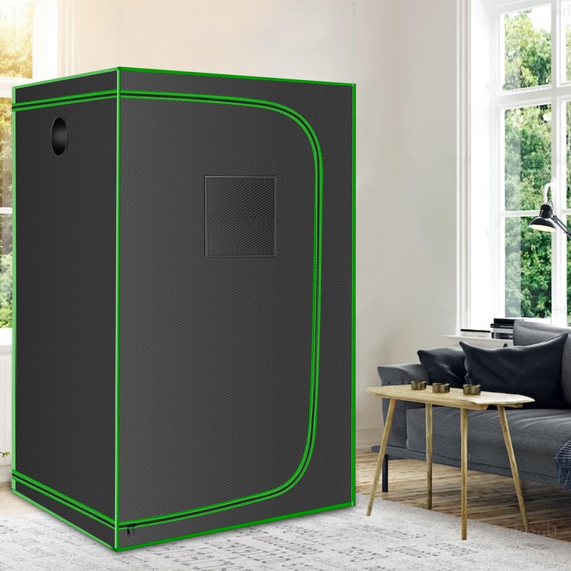 MELONFARM 4x4 Grow Tent, 48"x48"x80'' High Reflective 600D Diamond Mylar