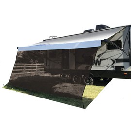 Tentproinc RV Awning Sun Shade Screen 8' X 14' 3'' (Fit for 15' Awning)- Mesh Sunshade UV Blocker Complete Kits Motorhome Camping Trailer Awning Shadescreen Canopy Sunscreen - 3 Year Warranty (Brown)