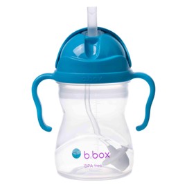 b.box Sippy Cup | Drink from any Angle | Fliptop, Weighted Straw, Leak Proof & Easy Grip | BPA Free, Dishwasher safe | From 6m+ | 240ml/8 oz (Cobalt)