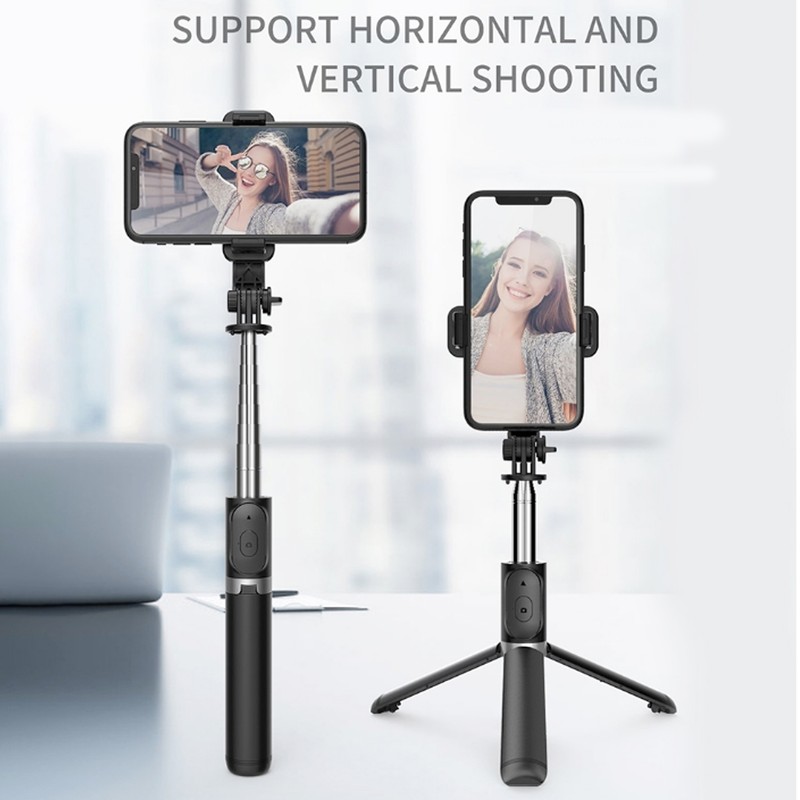 Q02 Telescopic Phone Selfie Stick Tripod MultiFunctional Remote Control Selfie