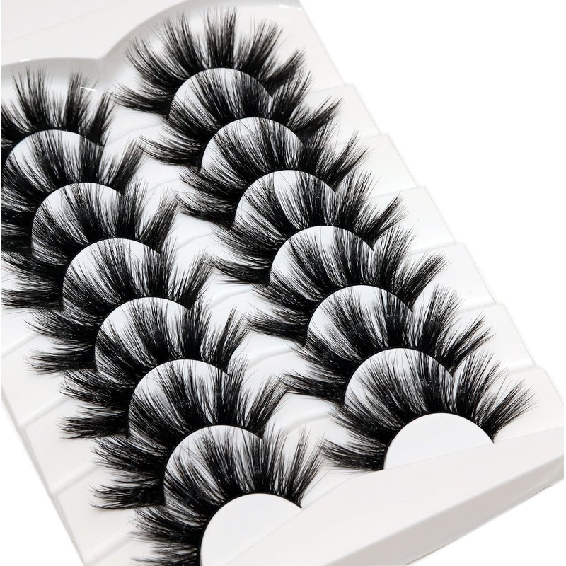 Losha Lashes Pack 7 Pairs Fluffy Faux Mink Eyelashes Soft