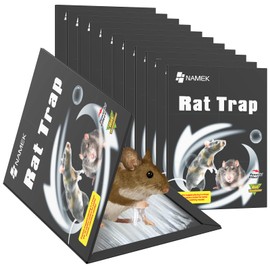 12-Pack Extra Wide Rat Traps, Heavy Duty Glue Traps for Mice & Rats - Eco-Friendly Indoor Pest Control, Tunnel Design Rat Trap with Super Sticky Adhesive (Mouse Killer, Safe for Kids & Pets)
