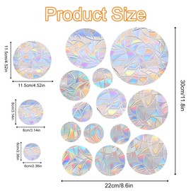 Window Stickers, 78Pcs Window Strike Prevention Stickers, Circle Windows Clings Strike Prevention Birds Alert Sticker for Windows Decoration to Prevent Bird Strikes