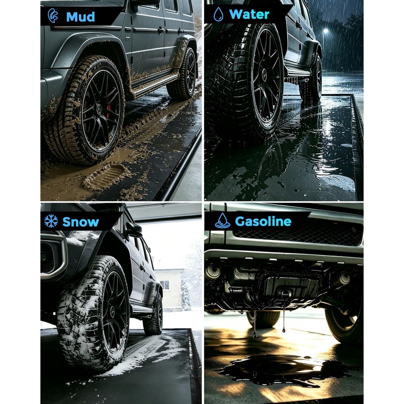 Containment Mat 7'9" x 16' Garage Floor Mats for Under