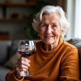 70TH Birthday Gifts for Women, Vintage 1955 Engraved 70th Wine Glass, 70 Year Old Birthday Decorations For Her, Funny 70 Bday Gifts Idea For Women, Friends, Daughter, Sister - Turning 70 Present