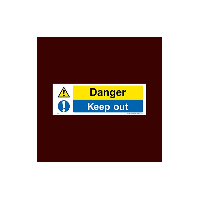 Danger Keep Out Plastic Sign with double sided fixing tape