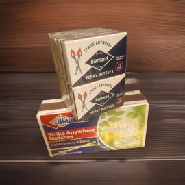 (2 boxes) Diamond Strike Anywhere (Penney Matches & Large Kitchen Matches)