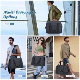 FIORETTO for Easyjet Cabin Bag 45x36x20, Travel Underseat Hand Luggage Bag with Laptop Compartment, Carry on Weekend Overnight Holdall Bag with 6 Compartments for Women & Men 32L Grey