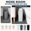 Press-Type Plastic Trash Can with Lid, 10L/15L Slim Rectangular Waste
