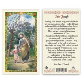 Prayer to Saint St. Joseph Laminated Prayer Cards - Pack of 25-
