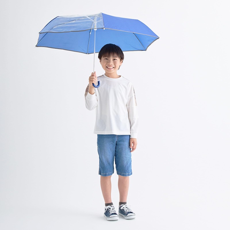 estaa 10357 Kids Folding Umbrella, With Clear Window, Windproof, Plain,
