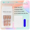 Ceboic Pack of 24 Stick-On Nails Square Short, French Tip