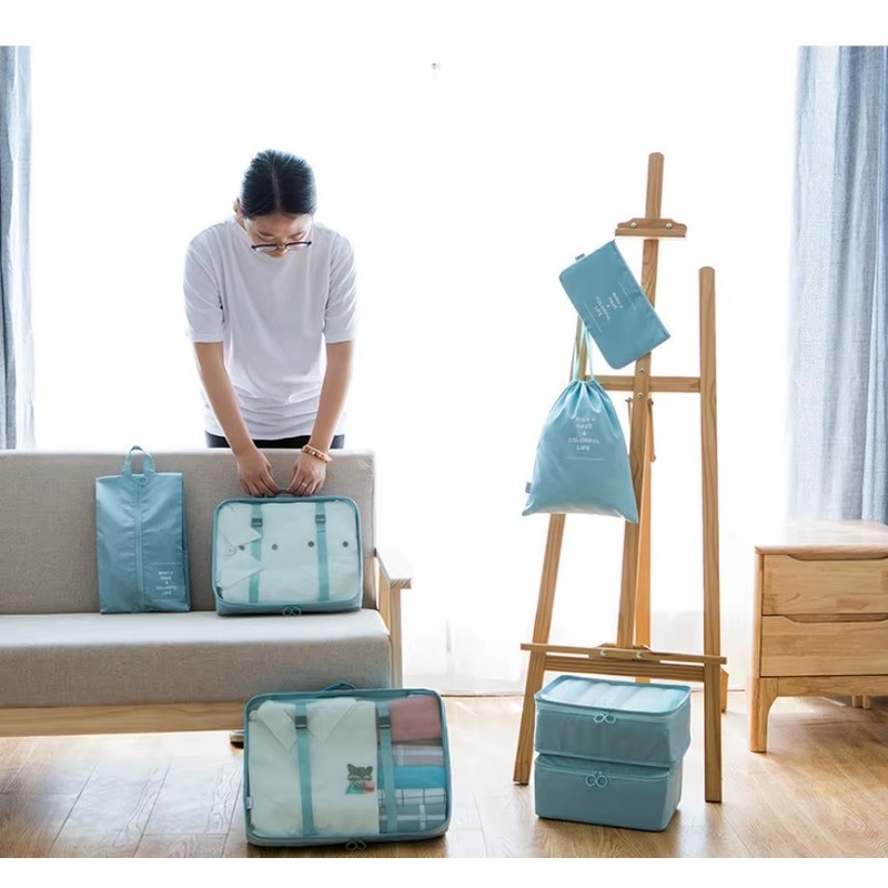 Travel Packing Cubes for Suitcase Organization – 7-Piece Polyester Luggage