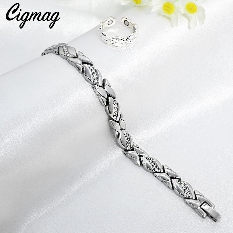 Cigmag Lymphatic Drainage Magnetic Bracelet Women Ultra Strong Magnets Titanium