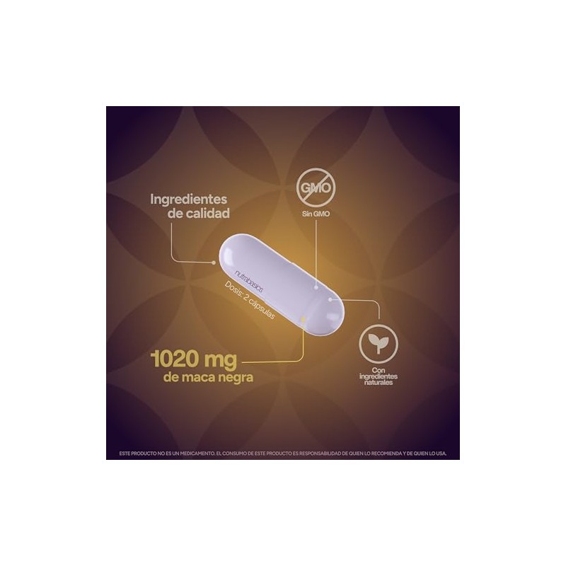 Maca Negra 90 Cápsulas | 1020 mg por Porción |