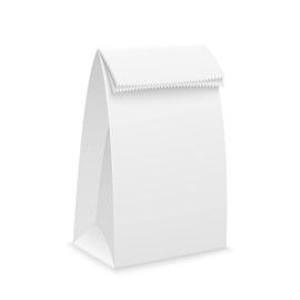 Perfect Stix White Paper Lunch Bags 500 Pcs, Disposable, Fold Top Closure, 4LB, 5.1 x 3.2 x 9.8 Inch, Kraft, White