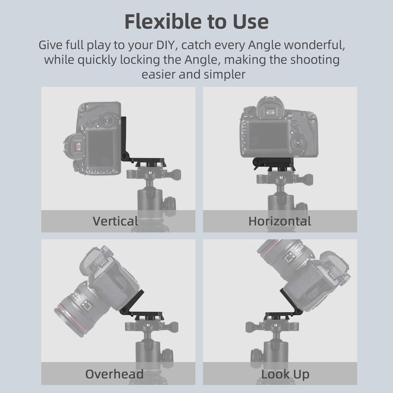 Foldable L-shaped Quick Release Plate Camera L Bracket Aluminum Alloy