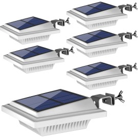 UniqueFire 2/4/6PCS 40LEDs Solar Powered Lights for Fence Roof Gutter Yard Roof Wall Lamp - White, Warm White, 4