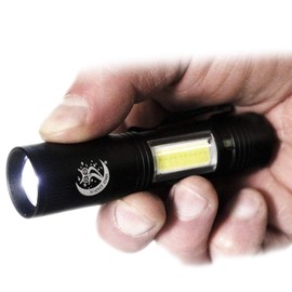 New Night Owl 'NOVA' Q5 & COB *Ultra Bright* LED Mini Pocket Zoomable Torch - Black
