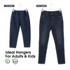 GUANJUNE Thin Trouser Hangers, Non-Slip Pant Hangers with Adjustable Clips,